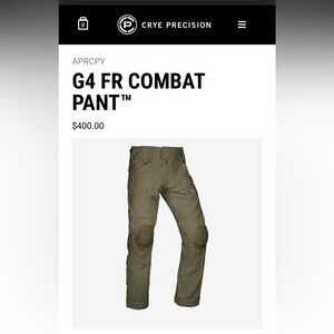 Crye Precision G4 FR Combat Pants in Ranger Green 36 L